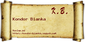 Kondor Bianka névjegykártya